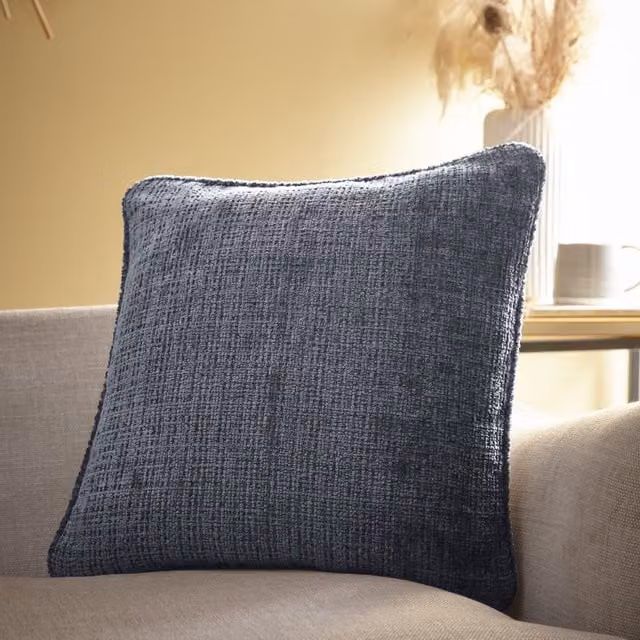 Appletree Alba Square Chenille Filled Cushion in Grey, W/D/H: 43 x 43 x 43 cm – 1