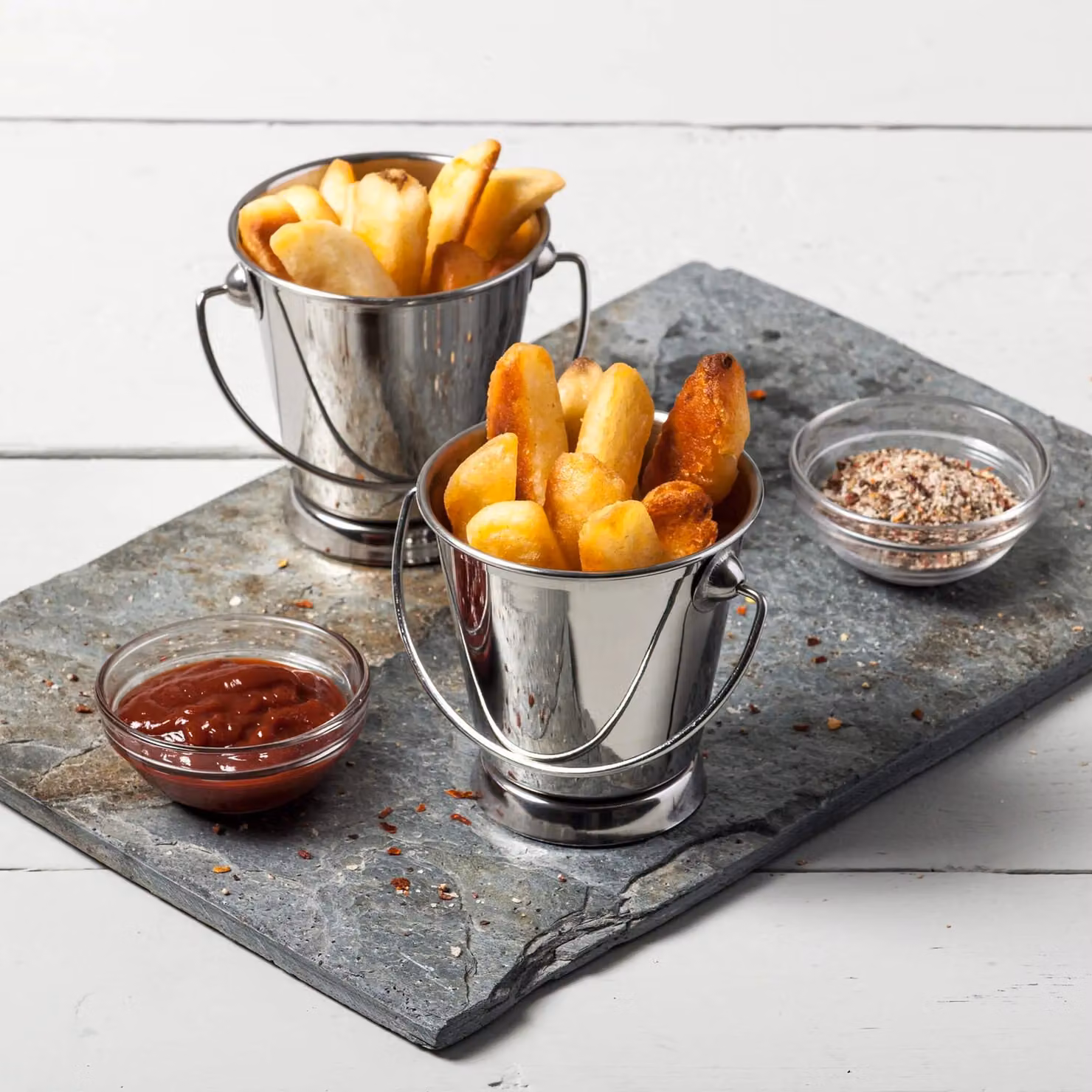 Kilo Mini Stainless Steel Serving Bucket Set of 2 in Metallic Silver – 3