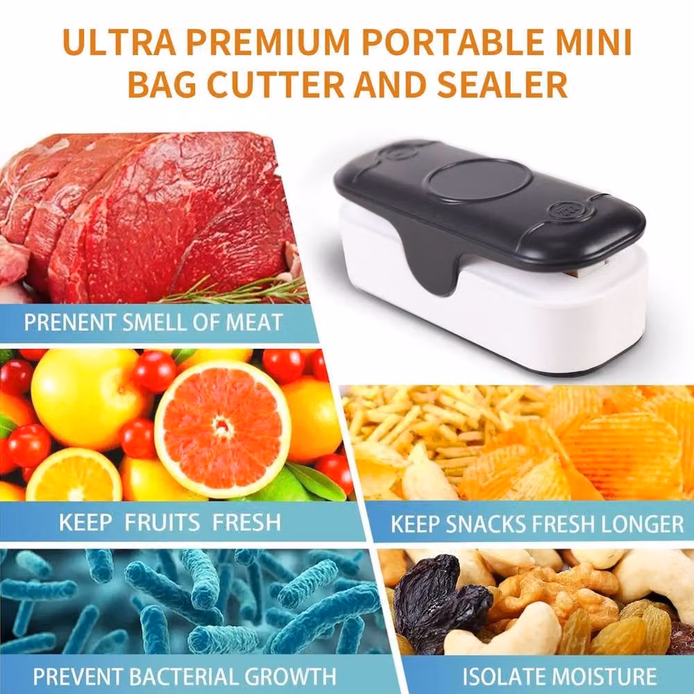 Xample 2 in 1 Handheld Mini Bag Food Heat Sealer and Vacuum Sealer in Black – 3