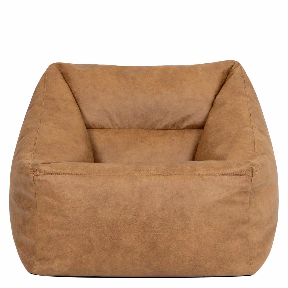 ICON Natalia Faux Leather Armchair Bean Bag in Brown – 2