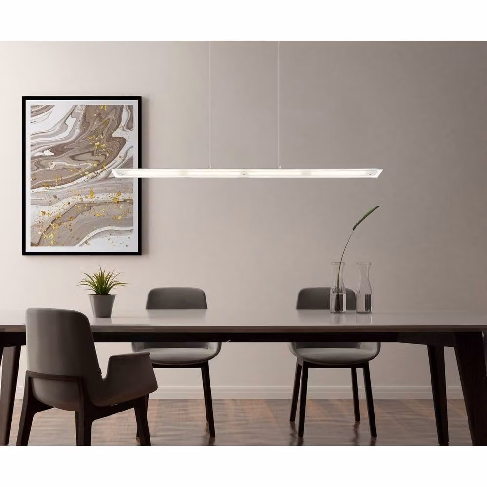 Netlighting Novak Bar Pendant Ceiling Light in Grey with Matt Nickel and Transparent Glass, Dimmable LED, Height Adjustable – 2