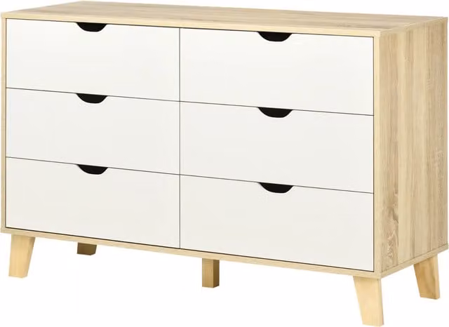 Pirlo Plush Scandinavian Style Wall Mounted Bedroom Storage in White and Brown