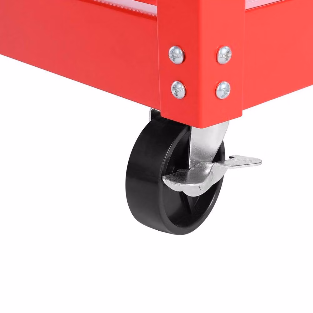 SPETLEK 3 Tier Heavy Duty Tool Storage Trolley Cart in Red, W: 100 cm, D: 40 cm – 5