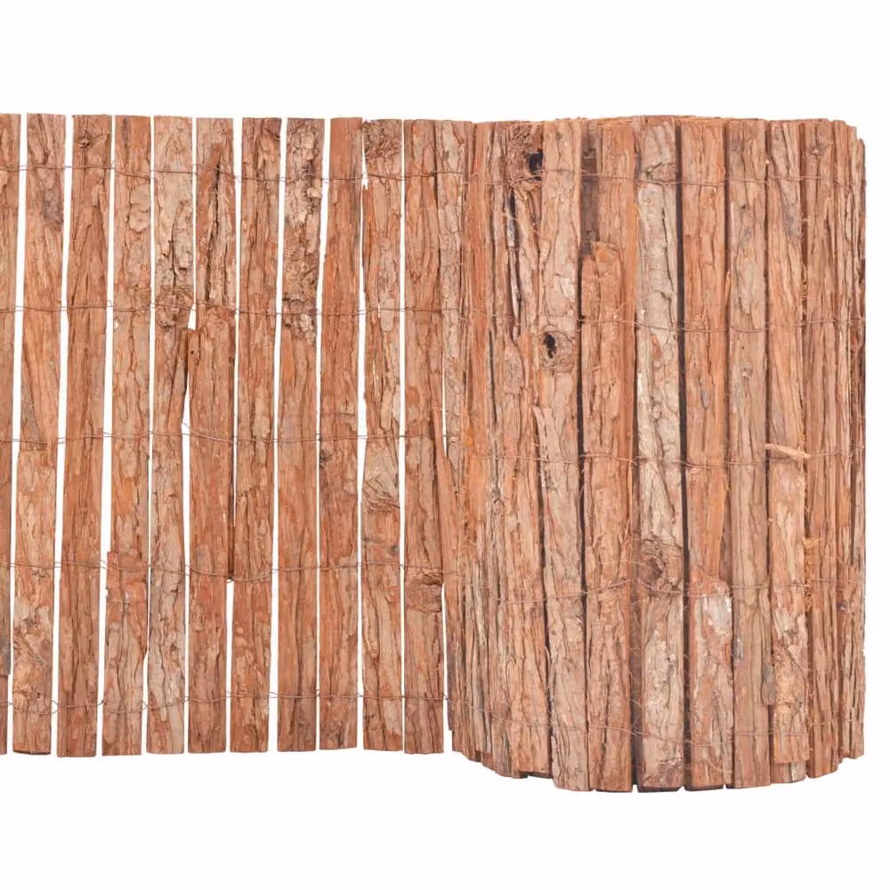Berkfield Home Woven Wood Bark Fence Mat, Brown, W: 1000 cm, H: 50 cm – 2