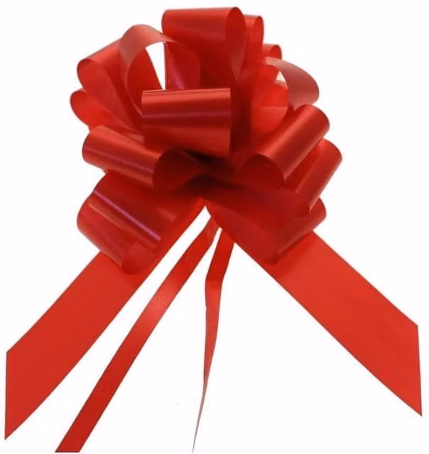 KDMD Red Metallic Pull Bow 50mm for Weddings and Parties