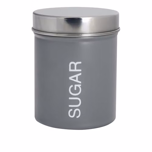 Harbour Housewares Metal Sugar Storage Canister in Grey with Airtight Lid