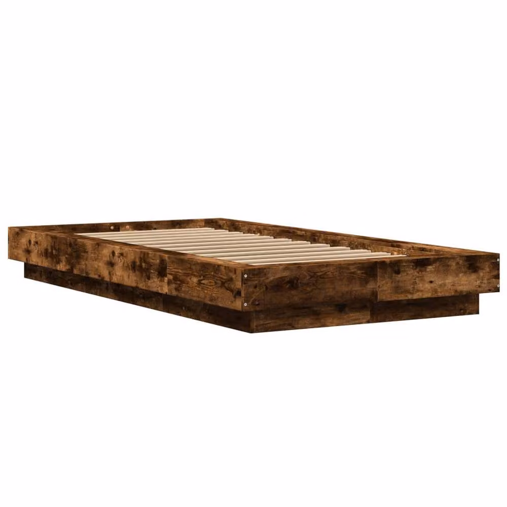 Berkfield Home Single Bed Frame in Smoked Oak Brown, W/D/H: 90 x 190 cm – 3