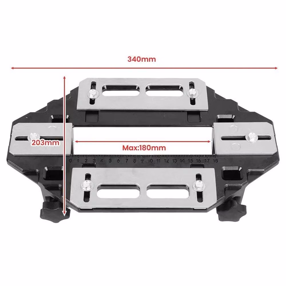 Nordara Black Aluminum Alloy Wood Door Hinge Jig Router Bit Slotting Guide – 2