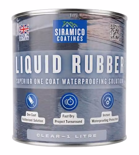 Siramico Coatings Liquid Rubber Roof Coating, Clear, 0.6 l – 1