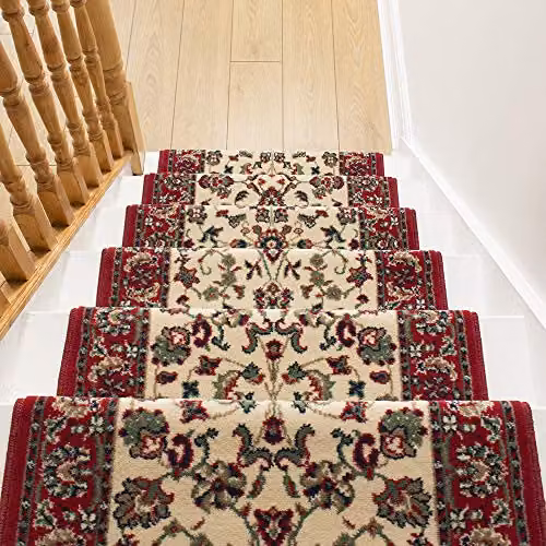 runrug Traditional Stair Runner Carpet in Beige, W: 80 cm x L: 570 cm – 3