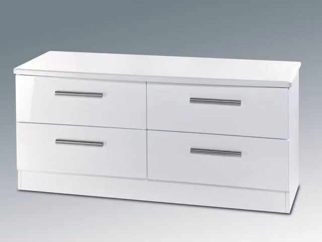 Welcome Knightsbridge White High Gloss 4 Drawer Bed Box Assembled