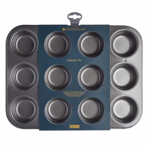 MasterClass Non-Stick 12 Hole Muffin Tray, Grey, W: 35 cm x D: 27 cm – 3