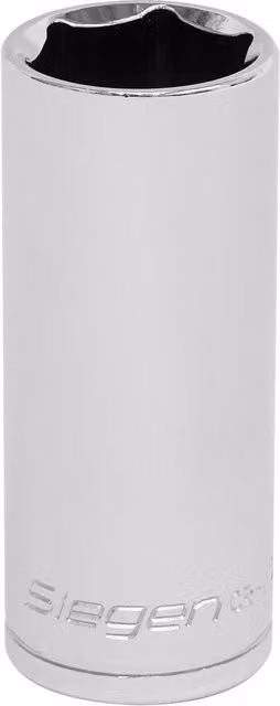 Loops 23mm Chrome Plated Deep Drive Socket 1/2 inch Square Drive High Grade Carbon Steel in Silver