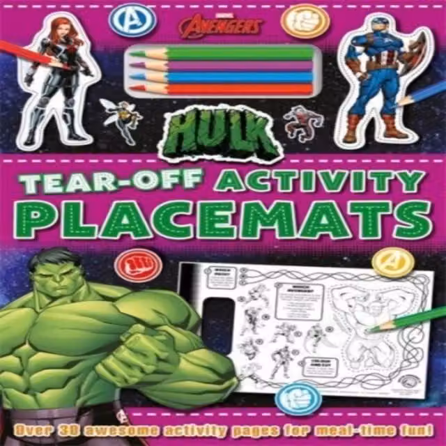 Marvel Avengers Hulk Tear-Off Activity Placemats Multicolour Paperback Book