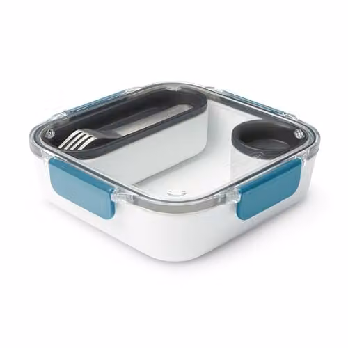 Black + Blum Bento Lunch Box in Ocean Blue, Leakproof and Microwave Safe with Cutlery