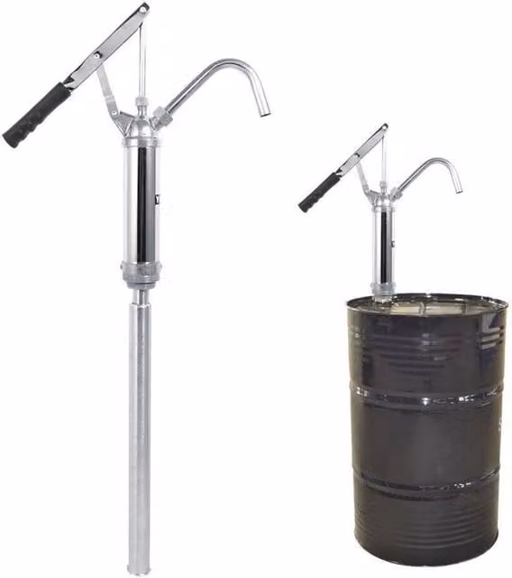 Nordara Lever Action Barrel Pump for Diesel and Oil Transfer, Silver, 55 Gallon Drum