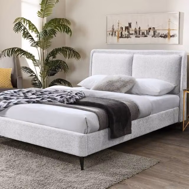 Snuggle Beds Cecilia Pillow Back Pearl Bed Frame in Silver, King Size – 1