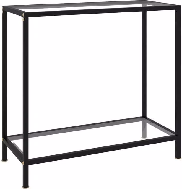 Berkfield Home Transparent Tempered Glass Console Table in Clear, W/D/H: 80 x 35 x 75 cm