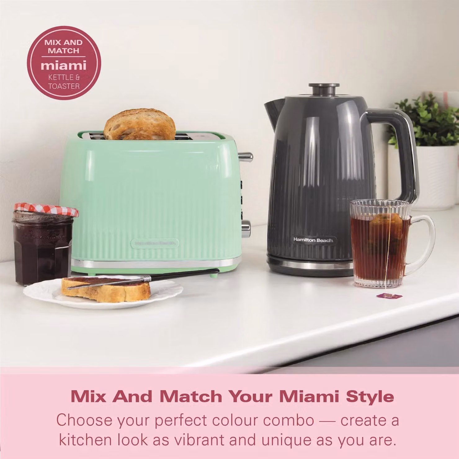Hamilton Beach Miami Electric Kettle, 1.7 l, Charcoal Grey – 7