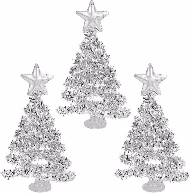 VFM e-Store White Glass Christmas Tree Decoration, H 29 cm x W 15 cm