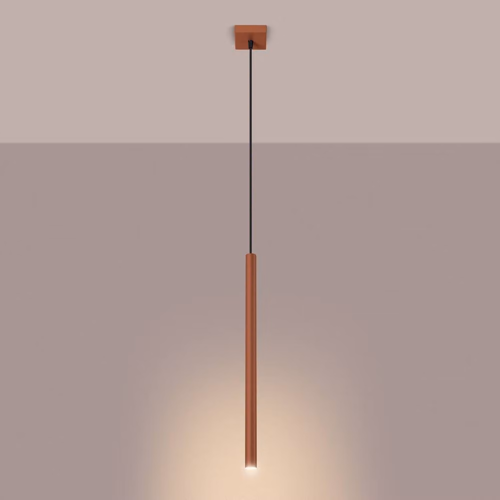 Sollux Lighting Modern Red Cylinder Pendant Lamp W/D/H: 114 x 8 x 8 cm – 2