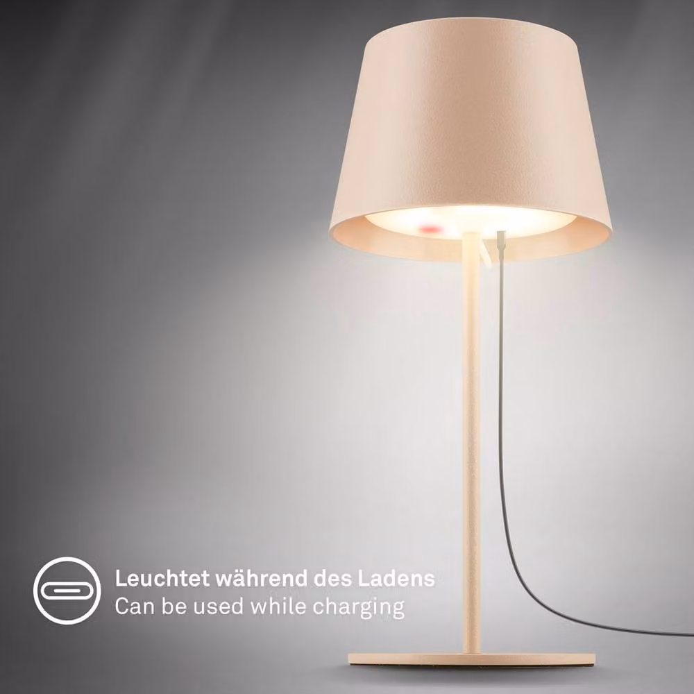 Briloner Beige Rechargeable Dimmable Touch LED Table Lamp – 6