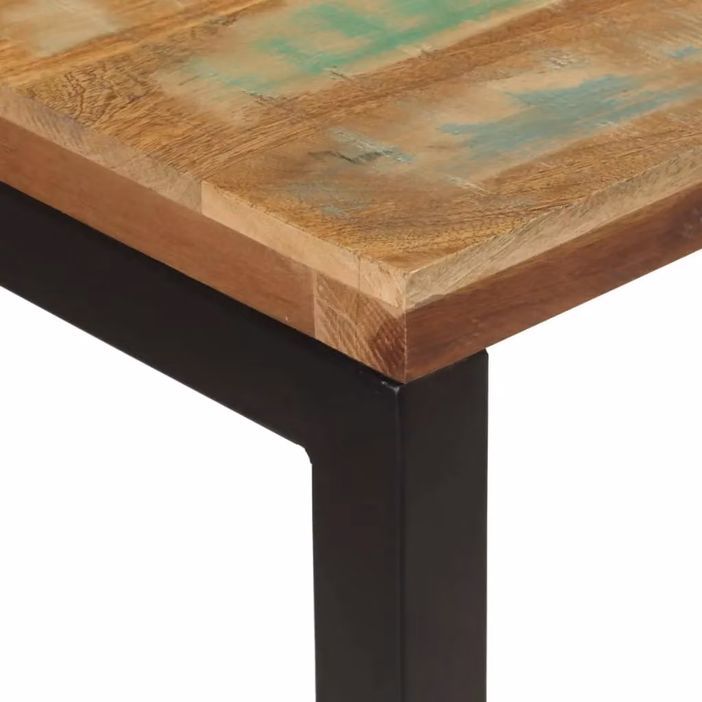Berkfield Home Industrial Reclaimed Solid Wood Console Table, Multicolour, W/D/H: 110 x 35 x 75 cm – 4