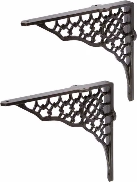 Hammer and Tongs Honeycomb Iron Shelf Bracket, Black, Pack of 2, Diameter: 20.5 cm