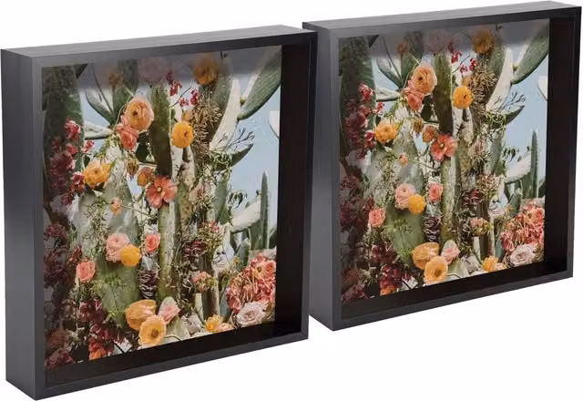Nicola Spring Square 3D Deep Box Photo Frames, Pack of 2, Black or White, W/H: 26.5 x 26.5 cm – 3