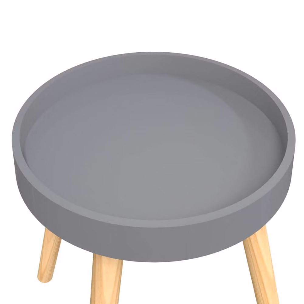 Berkfield Home Grey Side Table in Engineered Wood and Solid Pine, W/D/H: 38 x 38 x 40 cm – 3