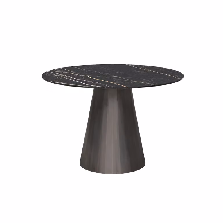 Dome Deco VENETO Round Marble Dining Table in Black