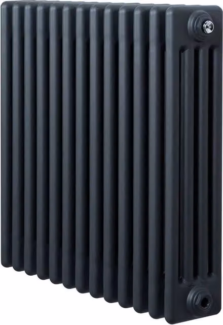 Monstershop Traditional 4 Column Steel Radiator in Anthracite Grey, H: 60.0 cm, W: 60.5 cm, D: 60.5 cm – 1