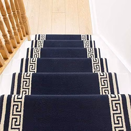 runrug Soft and Durable Stair Runner Carpet in Blue, W: 70 cm, L: 600 cm – 4