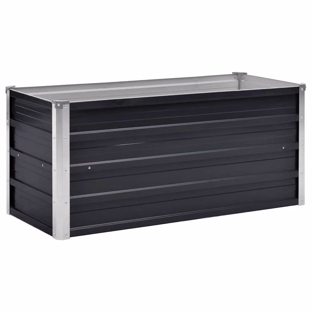 Berkfield Home Garden Anthracite Galvanised Steel Raised Bed, W/D/H: 100 x 40 x 45 cm – 2