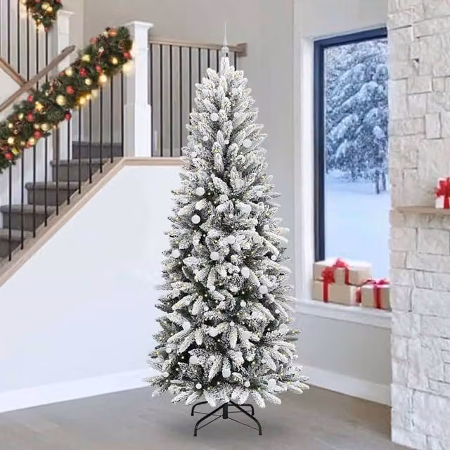 Berkfield Home Artificial Christmas Tree with 300 White LEDs, W/D/H: 93 x 93 x 240 cm – 1