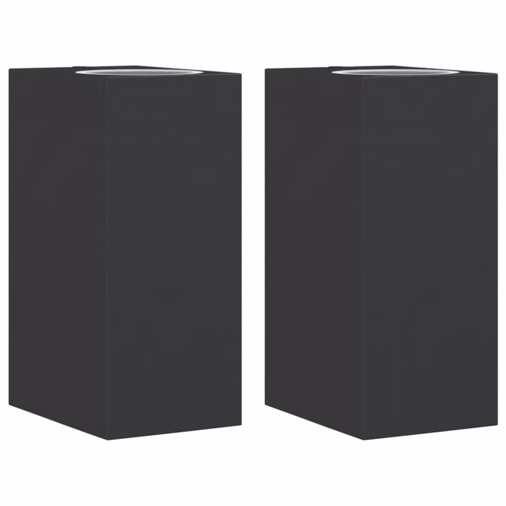 Berkfield Home Set of 2 Black Modern Rectangular Outdoor Wall Lights in Die-cast Aluminium and Glass – 1