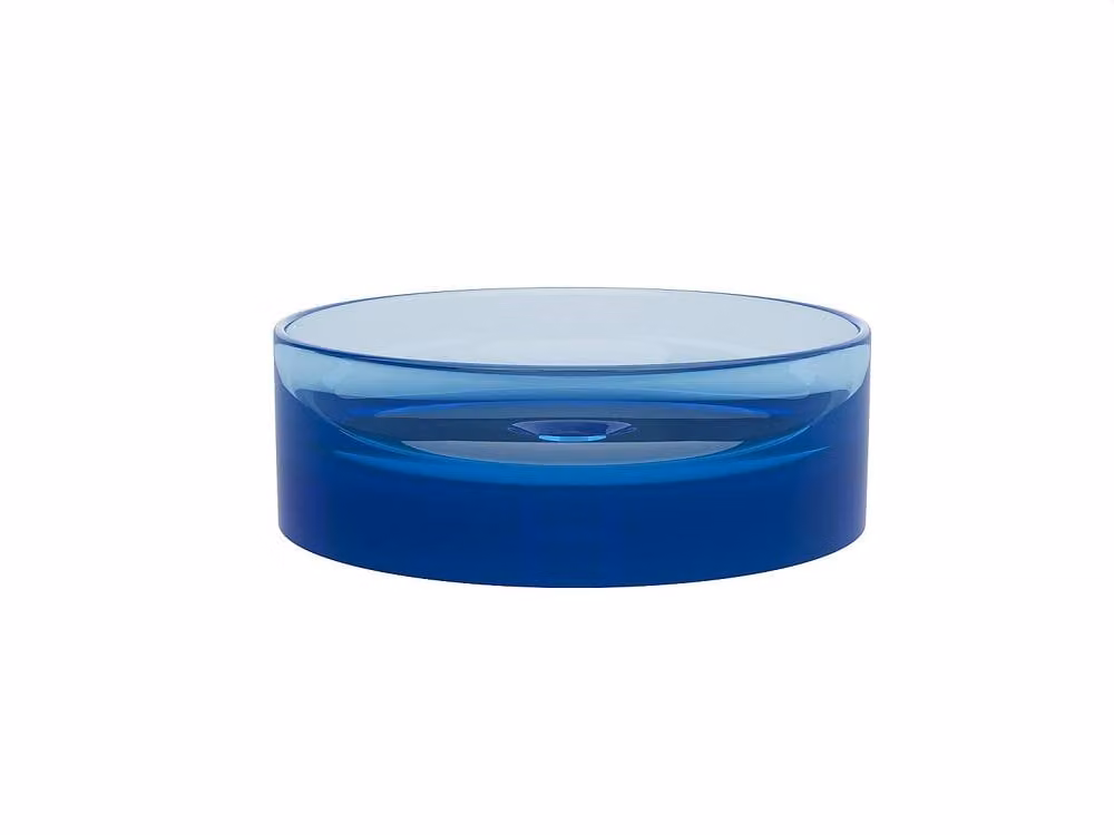 SPAVO Round Translucent Resin Countertop Basin in Blue, Diameter: 40 cm – 2