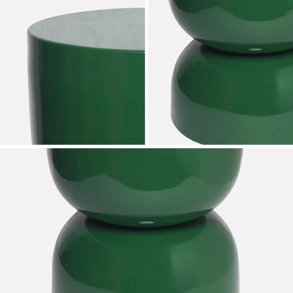 sweeek Round Metal Coffee Table, Side Table or Bedside Table with Glossy Finish in Dark Green, W/D/H: 42 x 42 x 75 cm – 5