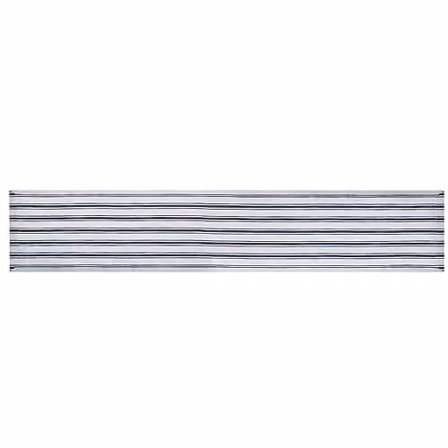 Mikasa Cotton and Linen Striped Table Runner in White and Blue, W: 230 cm, H: 34 cm