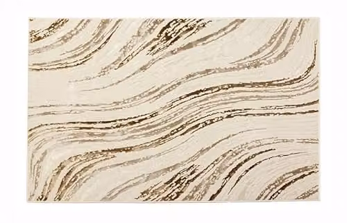 Esselle Home Solar Saturn Modern Abstract Rug in Natural and Copper, W/D: 200 x 290 cm