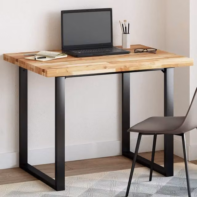 Berkfield Home Rectangular Table Top in Brown Solid Acacia Wood, W: 100 cm, D: 80 cm, H: 4 cm – 1