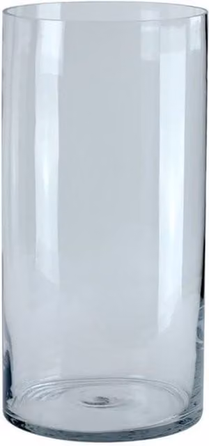 Kingsbury Gifts Clear Glass Cylinder Vase, Height: 20 cm, Diameter: 10 cm