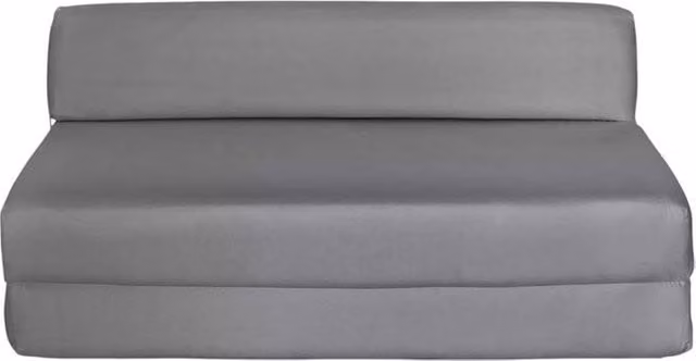 Kaikoo Grey Fabric Fold-Out Double Bed with Foam Upholstered Frame – 1