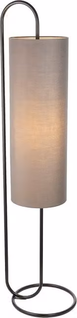 Perch & Parrow Lilith Minimalist Floor Light in Matt Black with Grey Fabric Shade