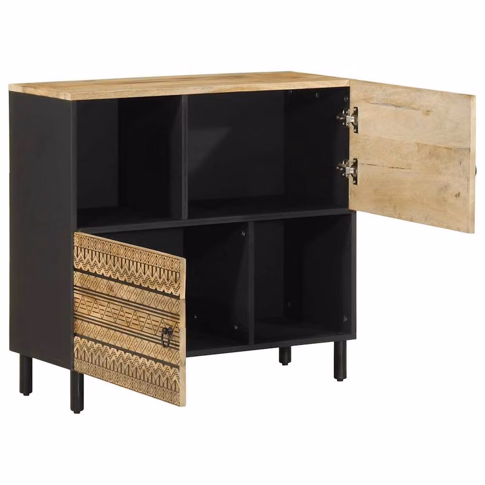 Berkfield Home Industrial Mango Wood Sideboard in Brown, W/D/H: 80 x 33.5 x 75 cm – 2
