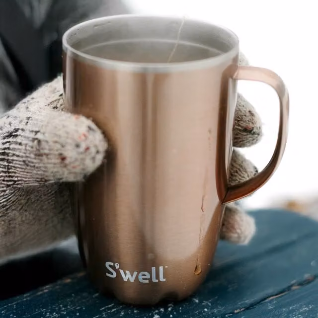 S'well Pyrite Traveler Gold Stainless Steel Mug, 470ml
