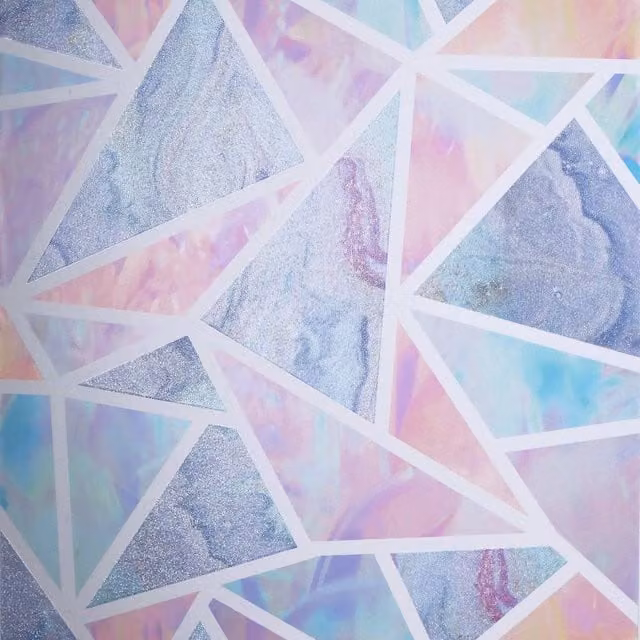 Arthouse Pastel Geo Abstract Geometric Retro Wallpaper in Pink, Purple and Multicolour