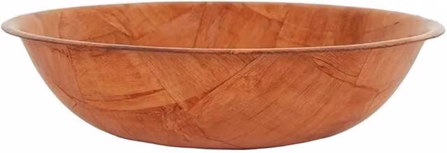 Nordara Brown Wooden Woven Round Fruit and Salad Serving Bowl, Diameter: 15 cm – 1