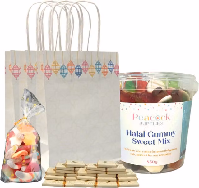 Peacock Supplies Colourful Lanterns Treat Bag Bundle, 10 Pack, Multicolour