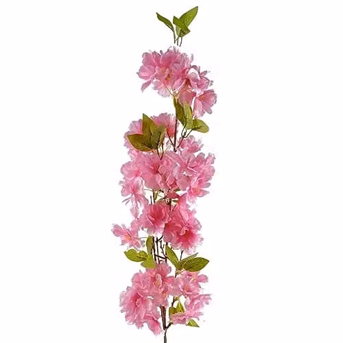 Leaf Pink Artificial Blossom Stem Floral Spray 100 cm